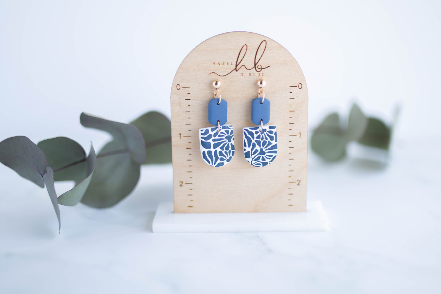Clay Earrings | Floral Dangles | Indigo Daydream Collection