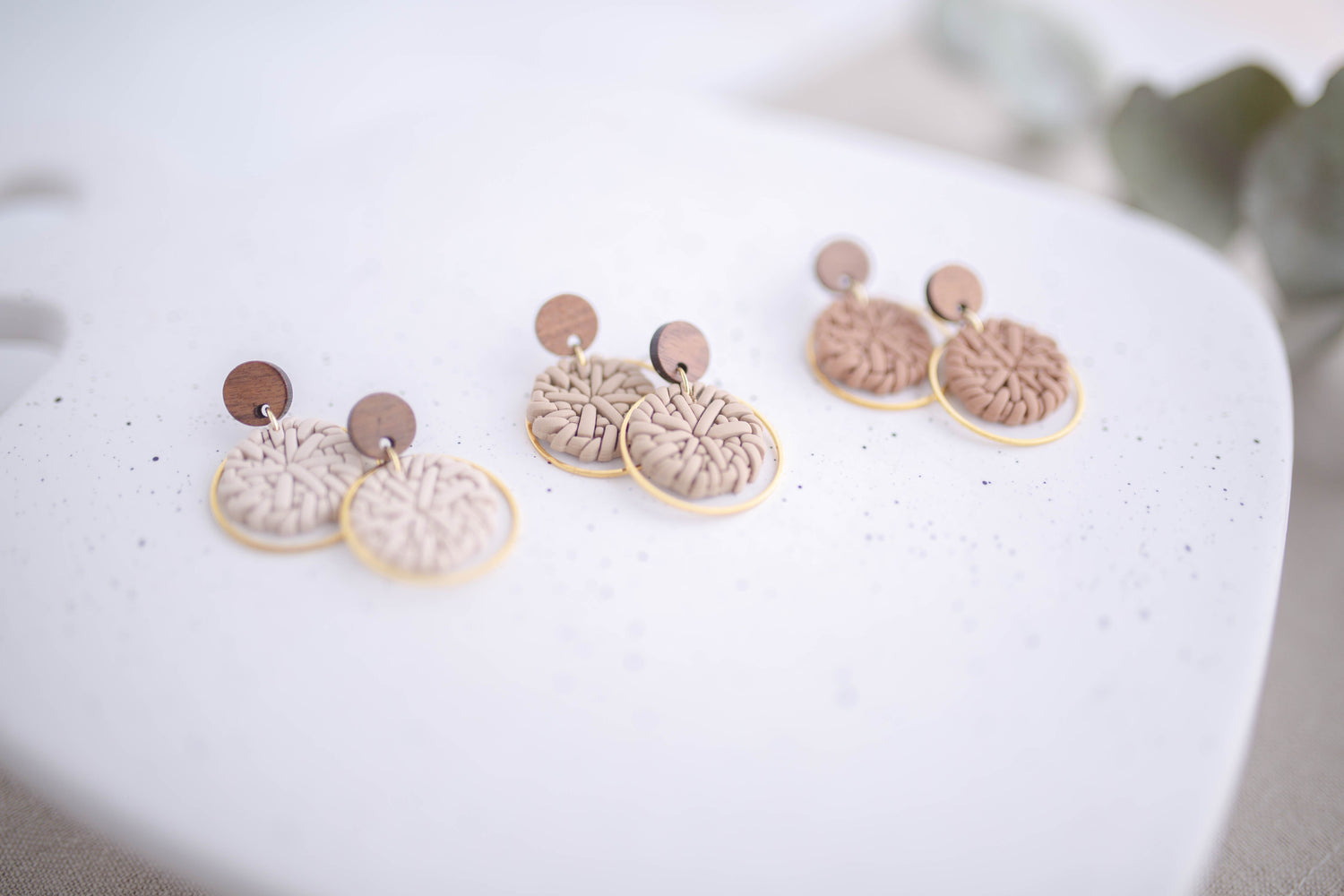 Clay Earrings | Rattan Dainty Dangles | Picnic Basket Collection