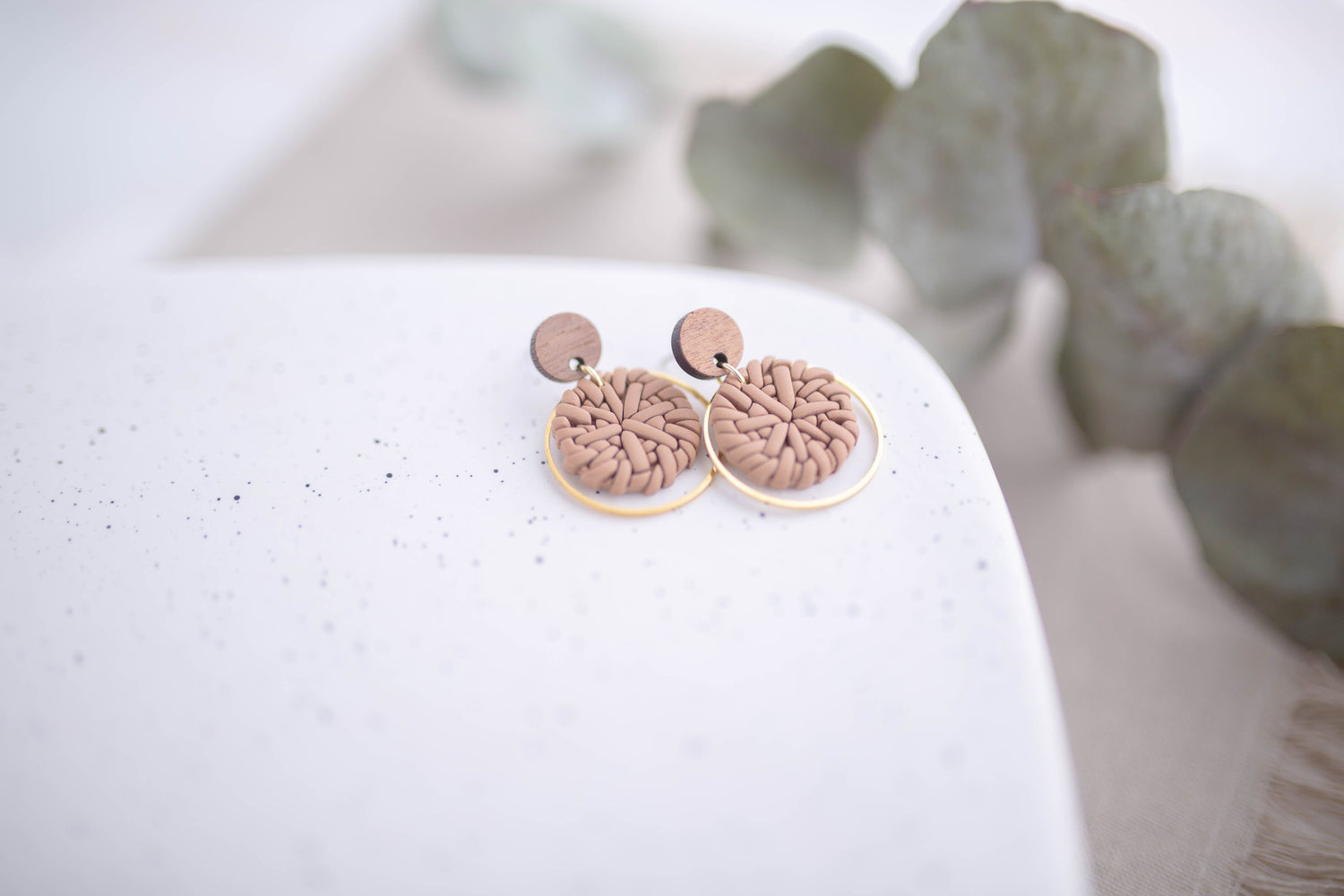 Clay Earrings | Rattan Dainty Dangles | Picnic Basket Collection