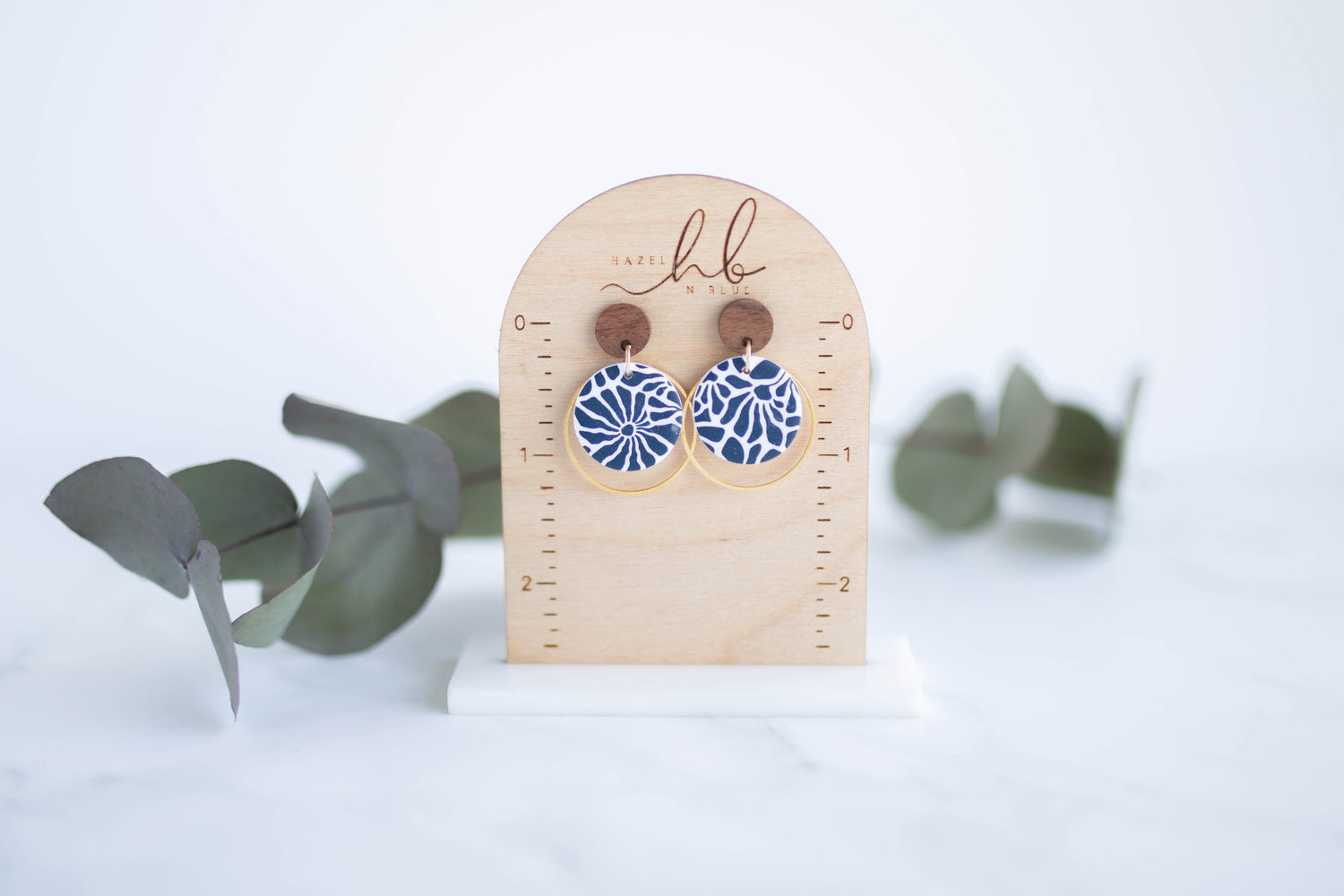 Clay Earrings | Floral Dainty Dangles | Indigo Daydream Collection