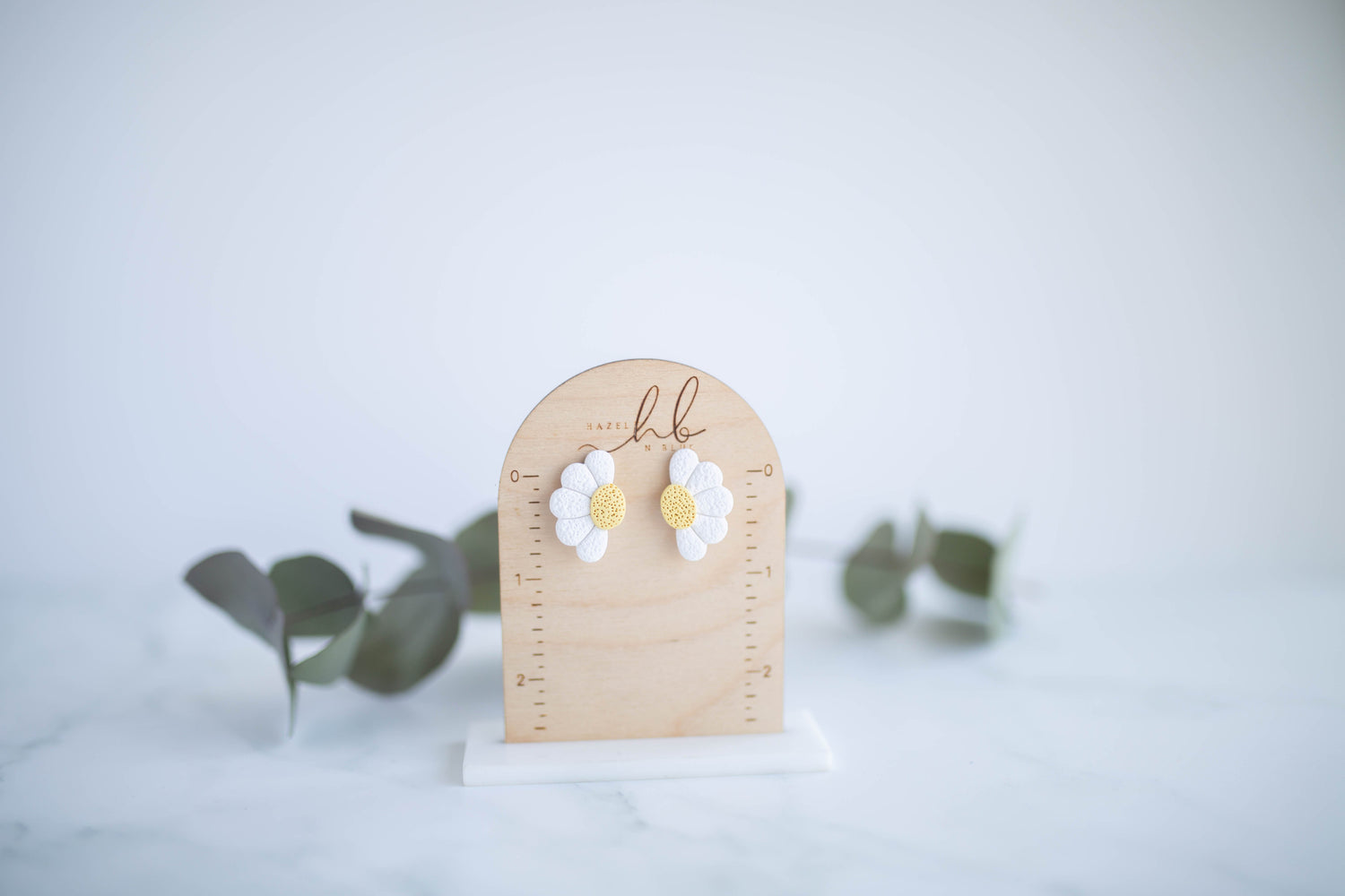 Clay Earrings | Sunshine Daisy Studs | Indigo Daydream Collection