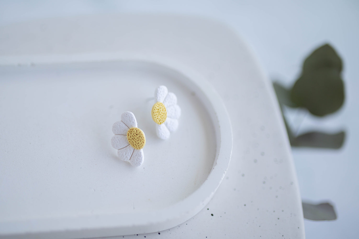 Clay Earrings | Sunshine Daisy Studs | Indigo Daydream Collection