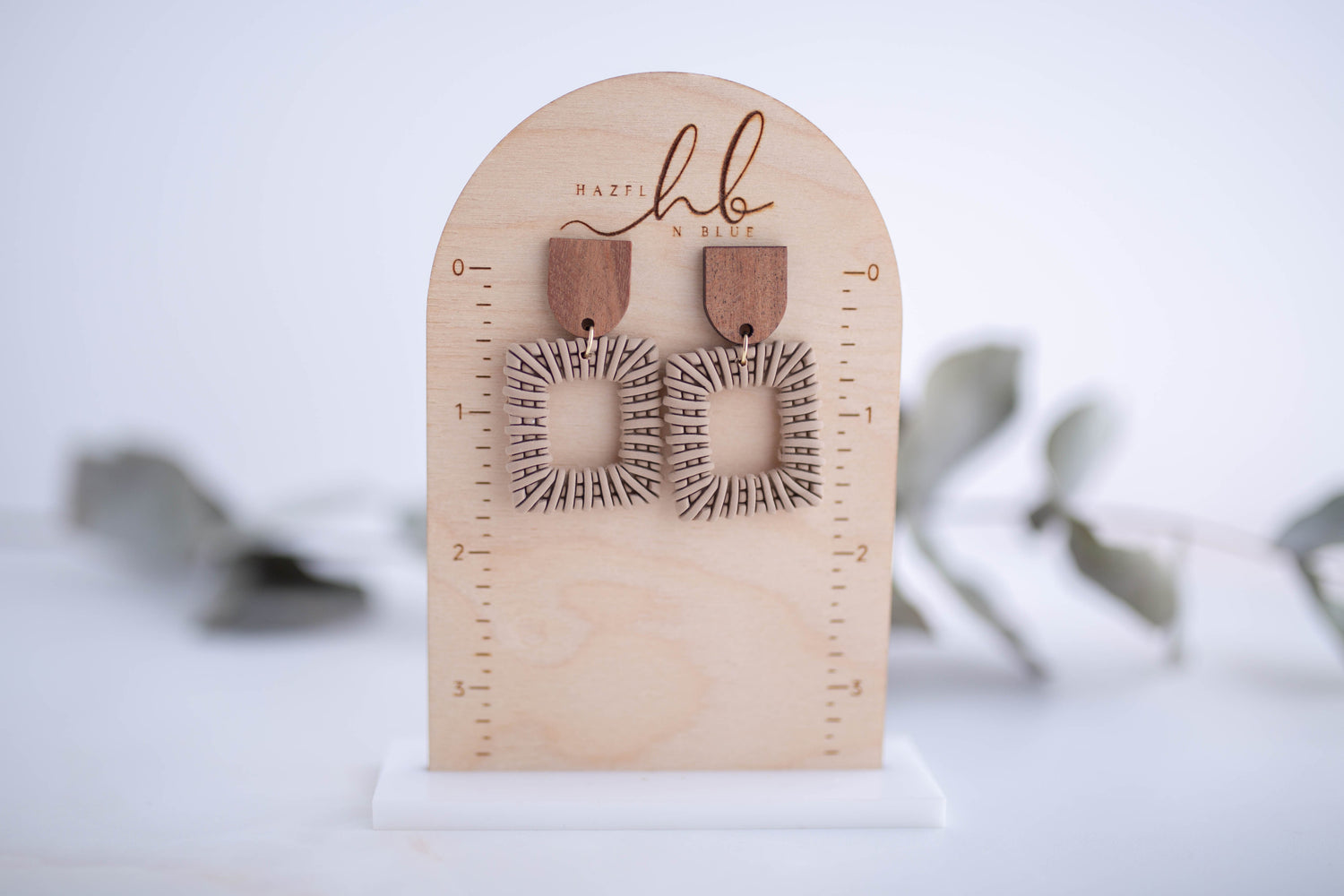 Clay Earrings | Rattan Squares | Picnic Basket Collection