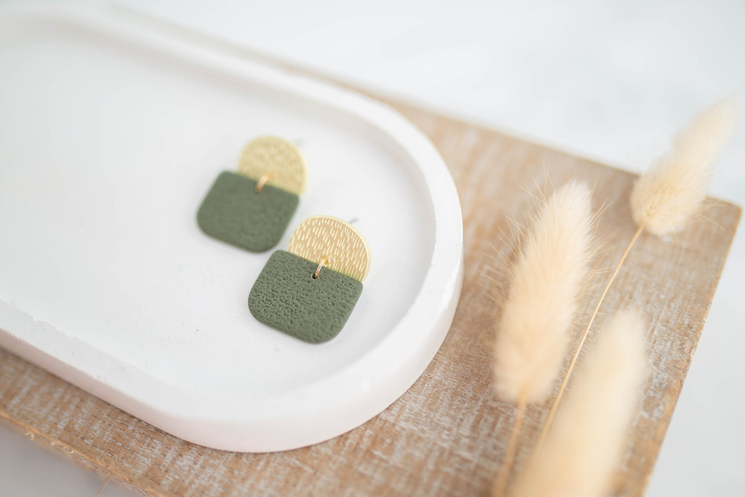 Clay Earrings | Square Dangles | Botanica Collection