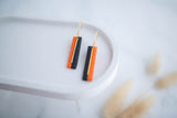 Clay Earrings | Game Day Half n Half Simple Rectangle Hoops | Civil War Collection