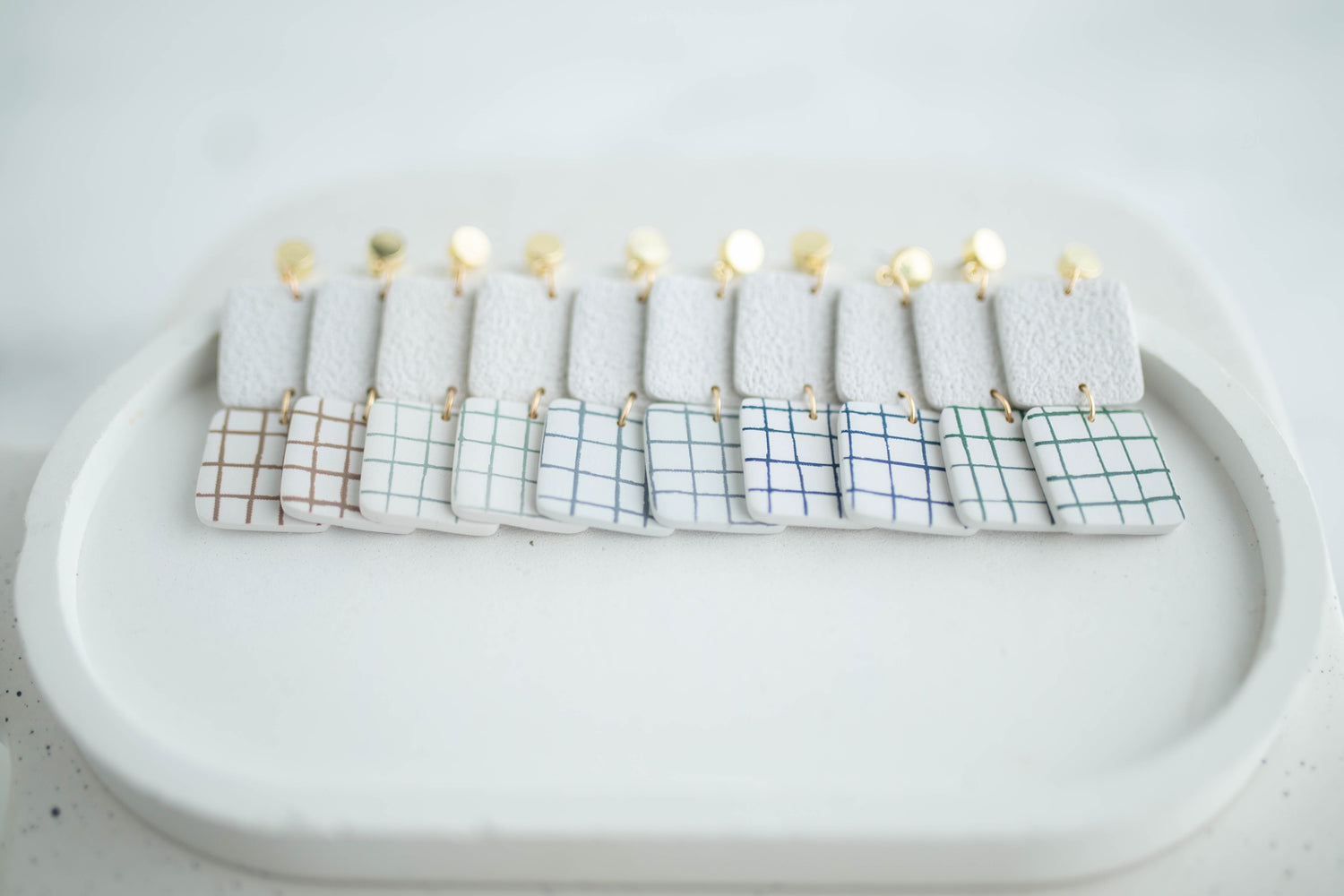 Clay Earrings | Square Dangles | Earth+Sky Collection