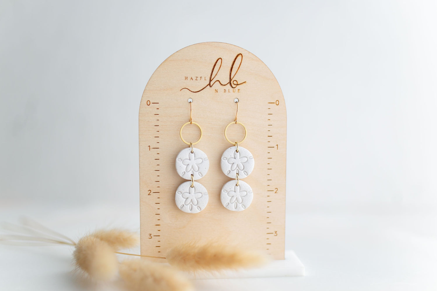 Clay earring | Cream Mini Sand Dollars | Beach Collection