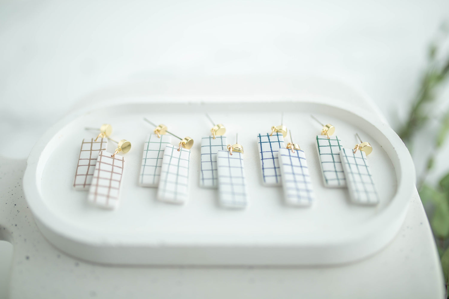 Clay Earrings | Lined Dangles | Earth+Sky Collection