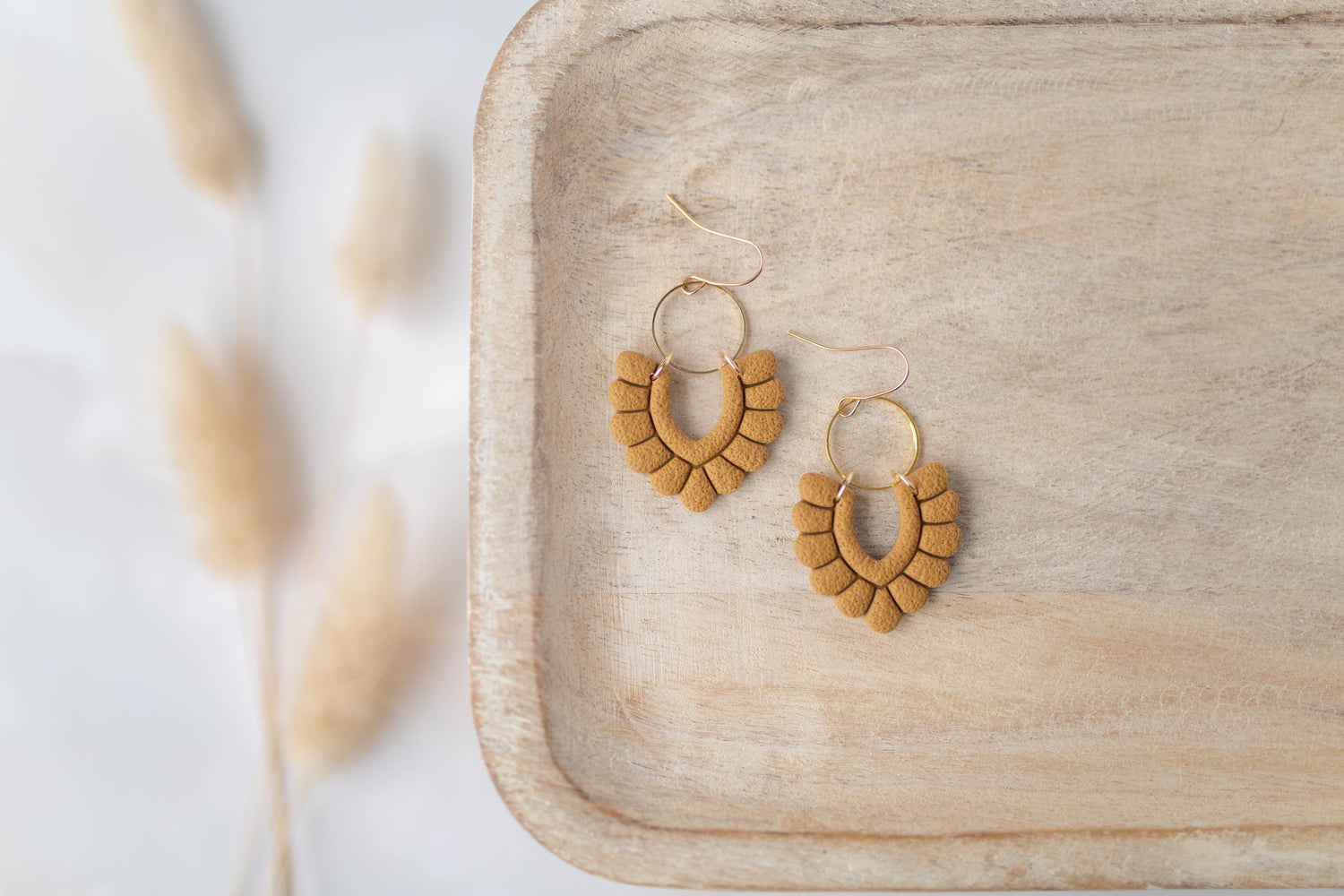 Clay Earrings | Scallop Dangles | All Things Fall Collection
