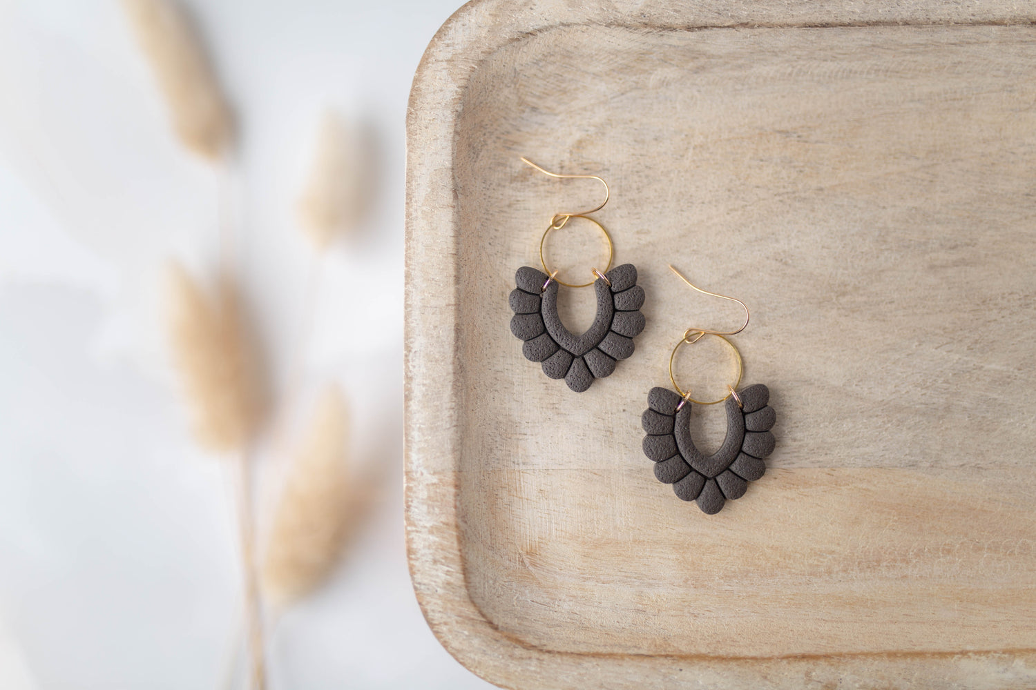 Clay Earrings | Scallop Dangles | All Things Fall Collection