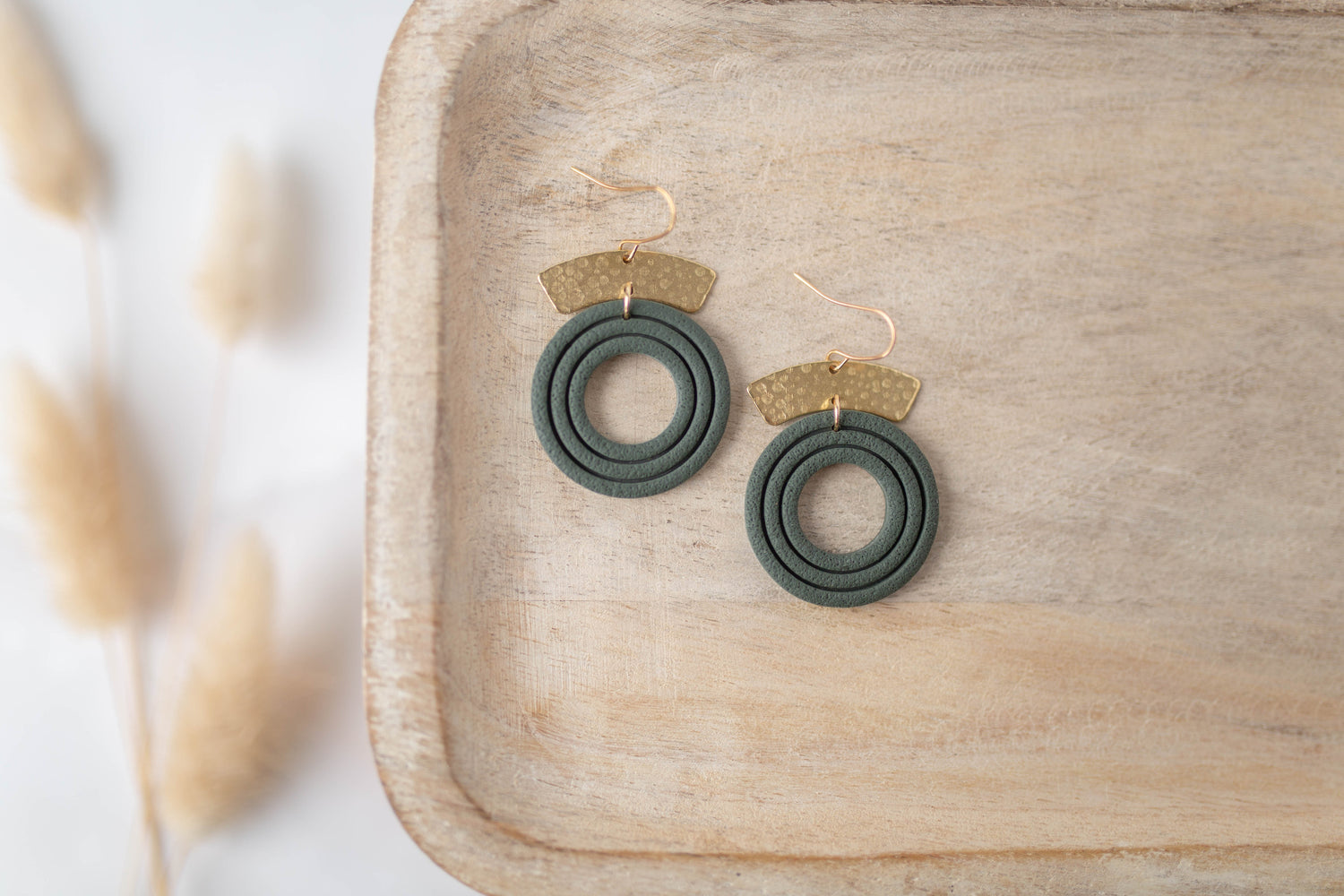 Clay Earrings | Circle Dangles | All Things Fall Collection
