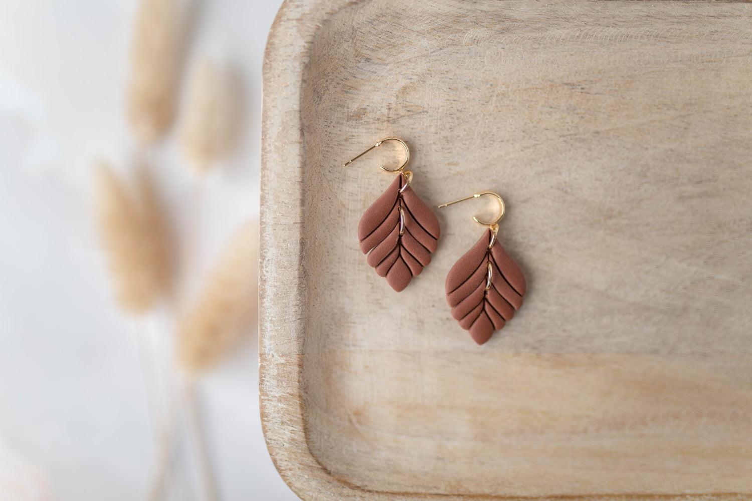 Clay Earrings | Dainty Leaf Dangles | All Things Fall Collection
