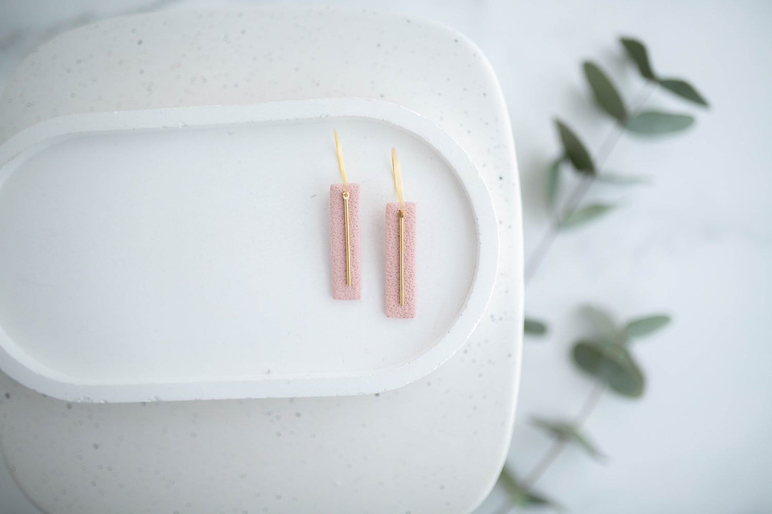 Clay Earrings | Simple Rectangle Mini Hoops | Spring Fling Collection