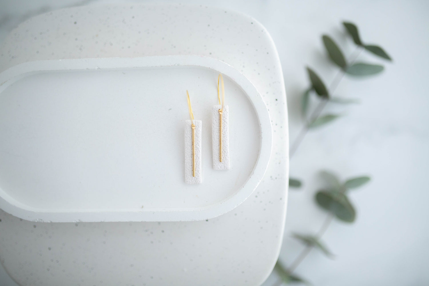 Clay Earrings | Simple Rectangle Mini Hoops | Spring Fling Collection
