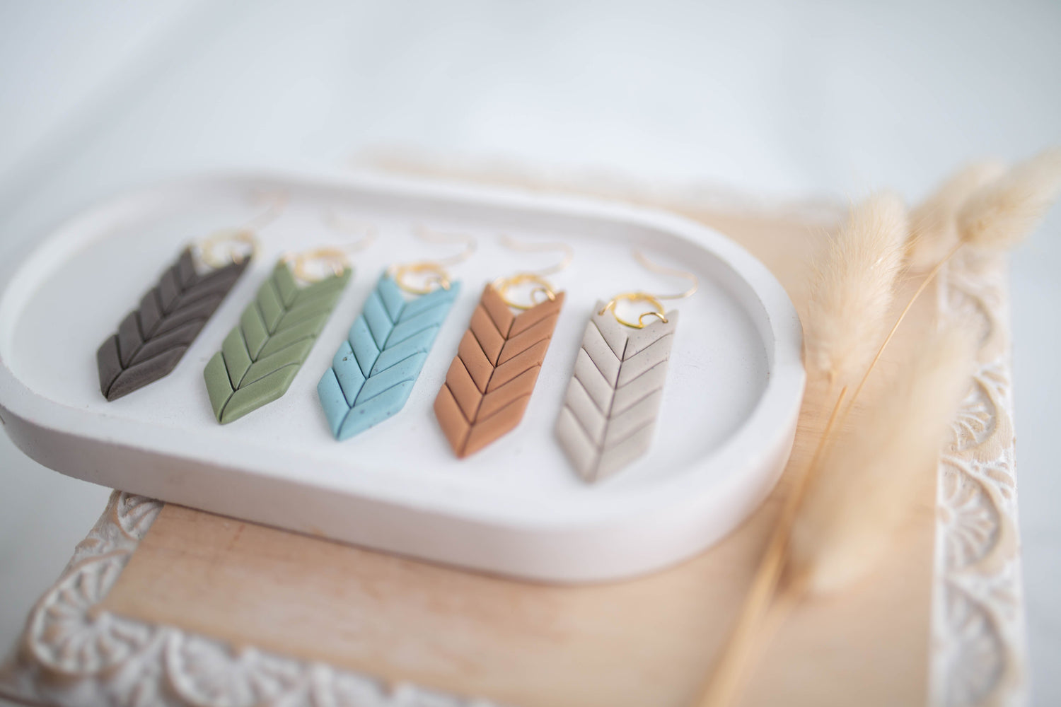 Clay Earrings | Fletching Dangles | Cozy Cowgirl Collection