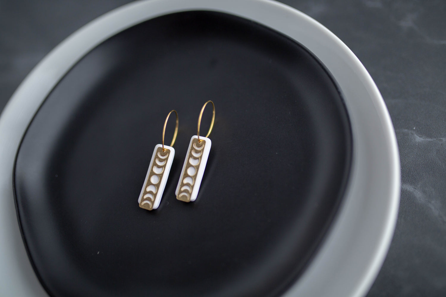 Clay Earrings | Moon Phase Hoops | Boo Collection