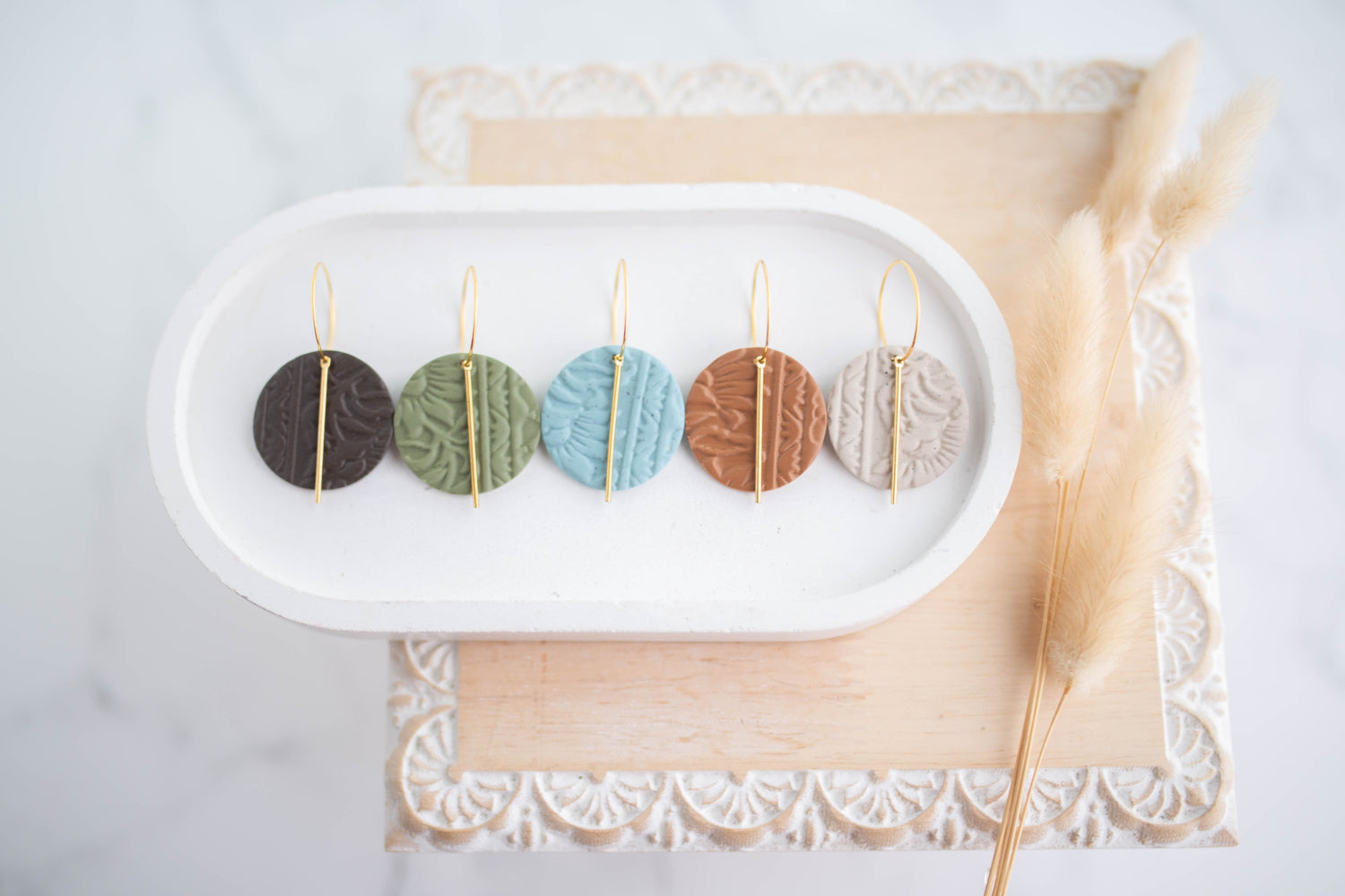 Clay Earrings | Western Simple Circle Hoops | Cozy Cowgirl Collection