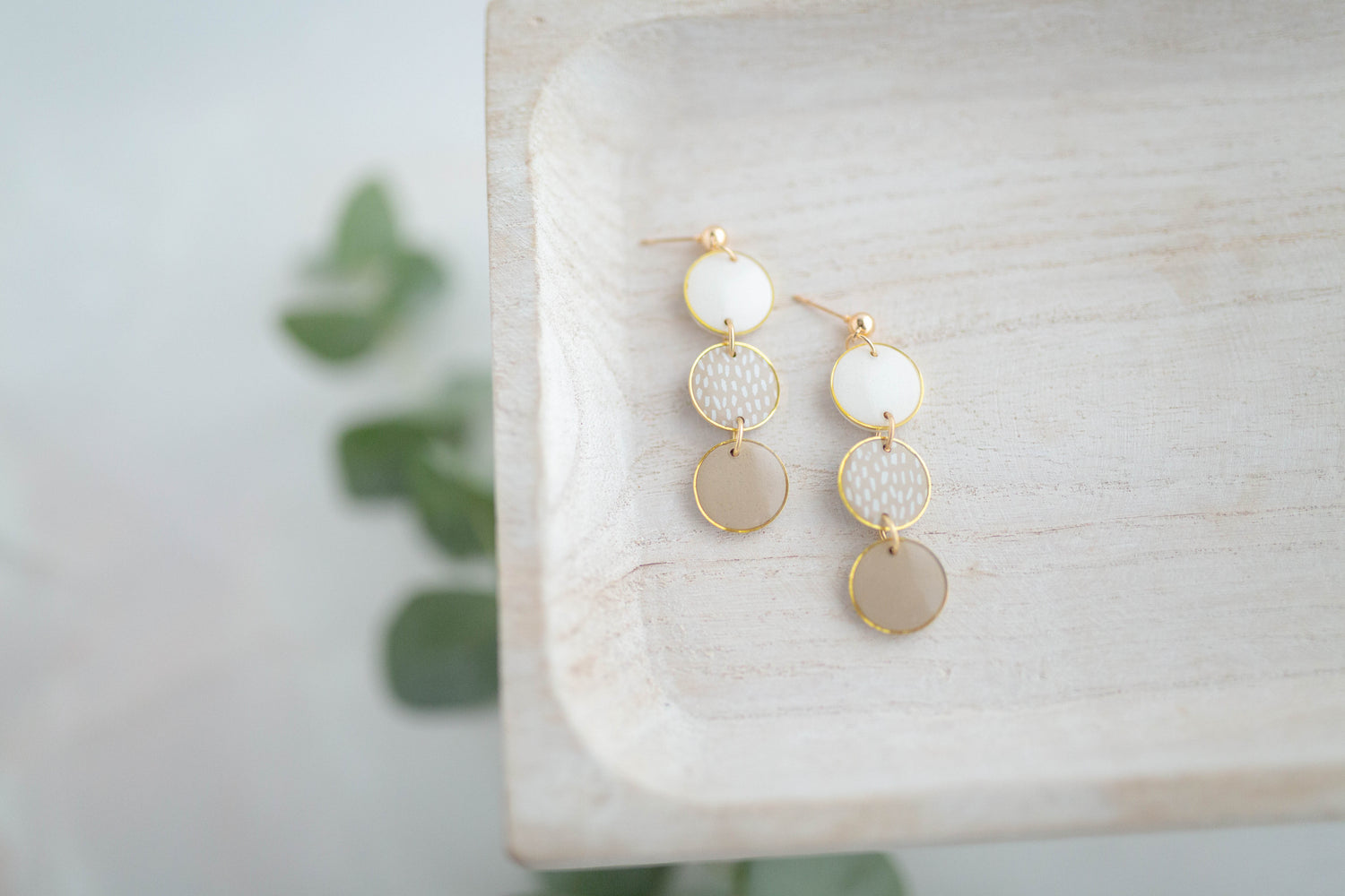 Clay earring | Polka Dot Trio Dangles | Garden Collection