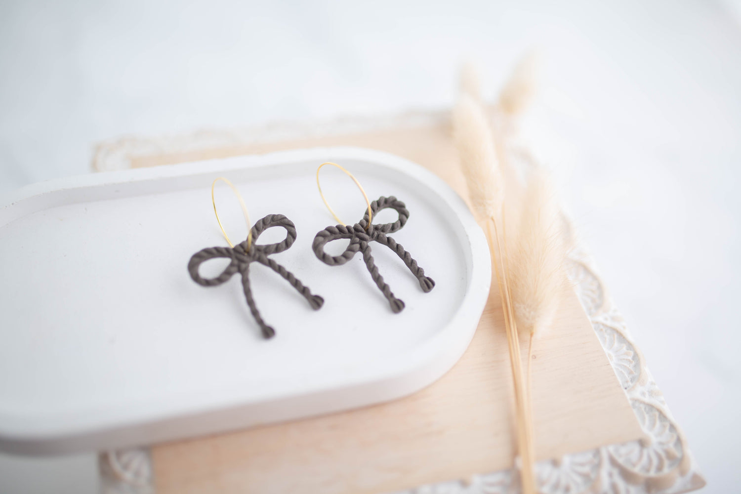 Clay Earrings | Latino Bow Hoops | Cozy Cowgirl Collection
