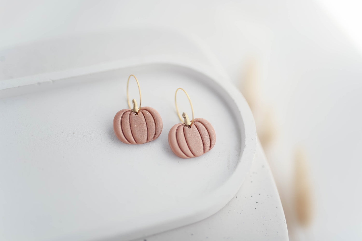 Clay Earrings | Pumpkin Hoops | Autumn Vibes Collection