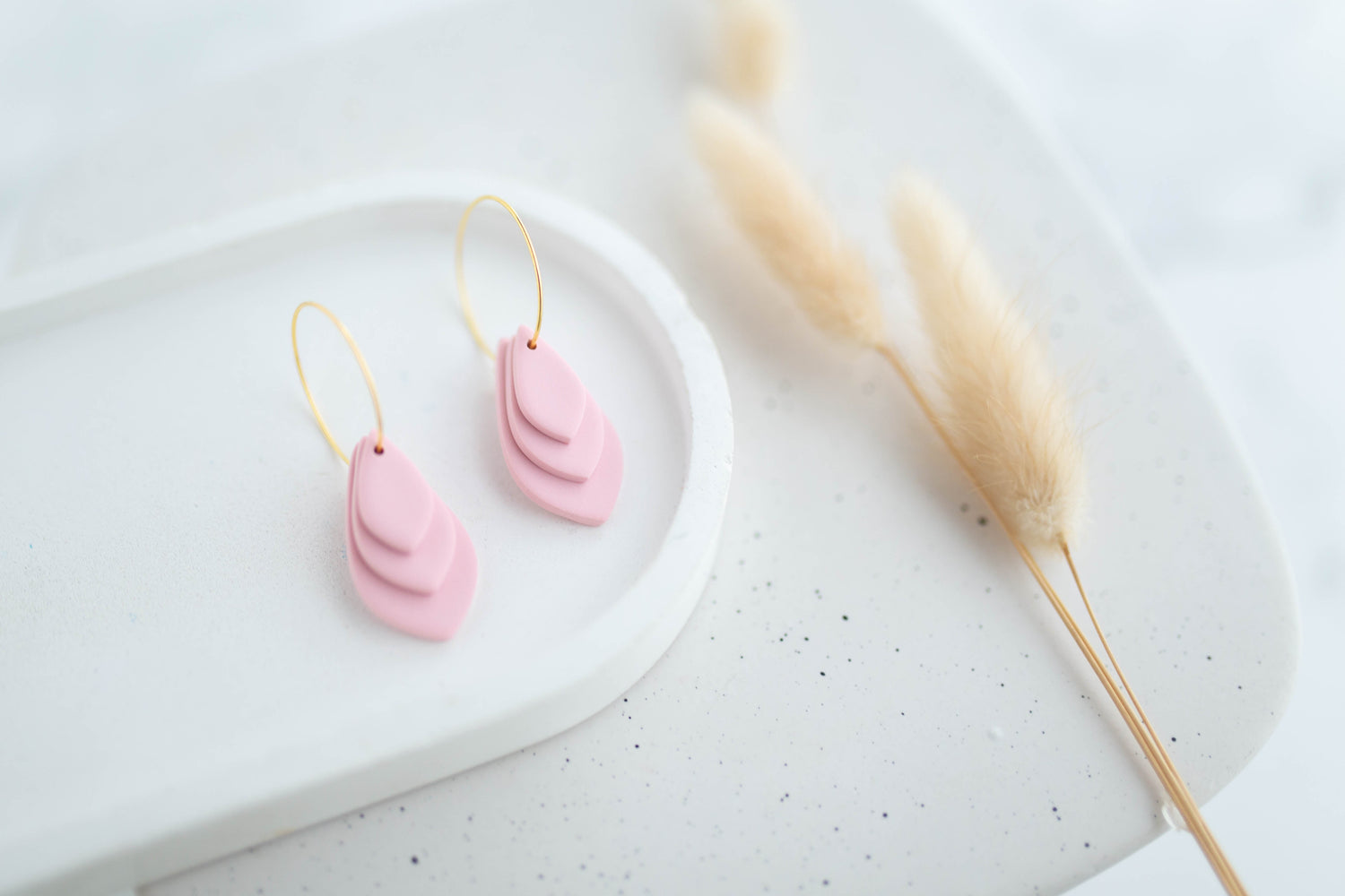 Clay Earrings | Stacked Hoops | Happy Collection