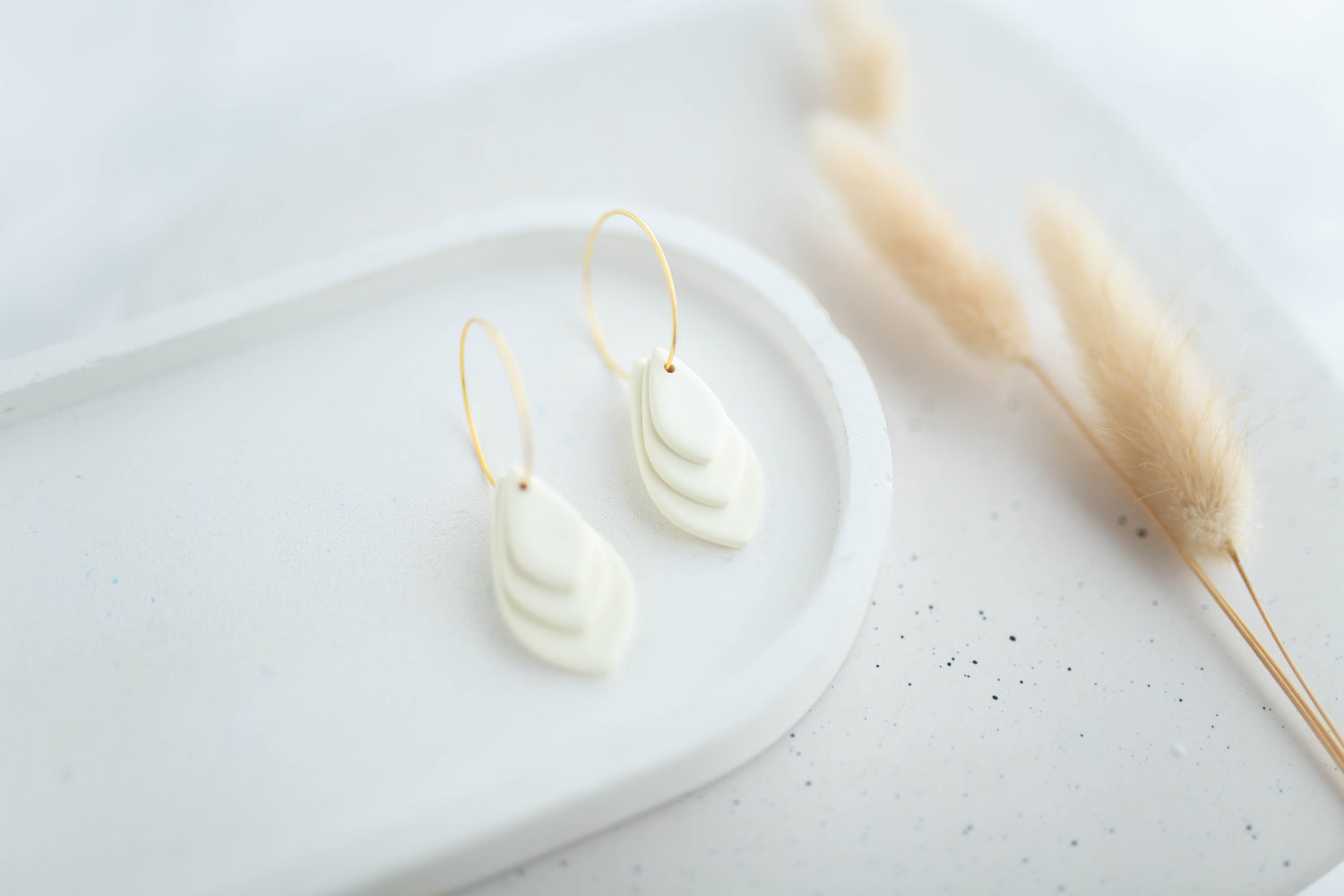 Clay Earrings | Stacked Hoops | Happy Collection