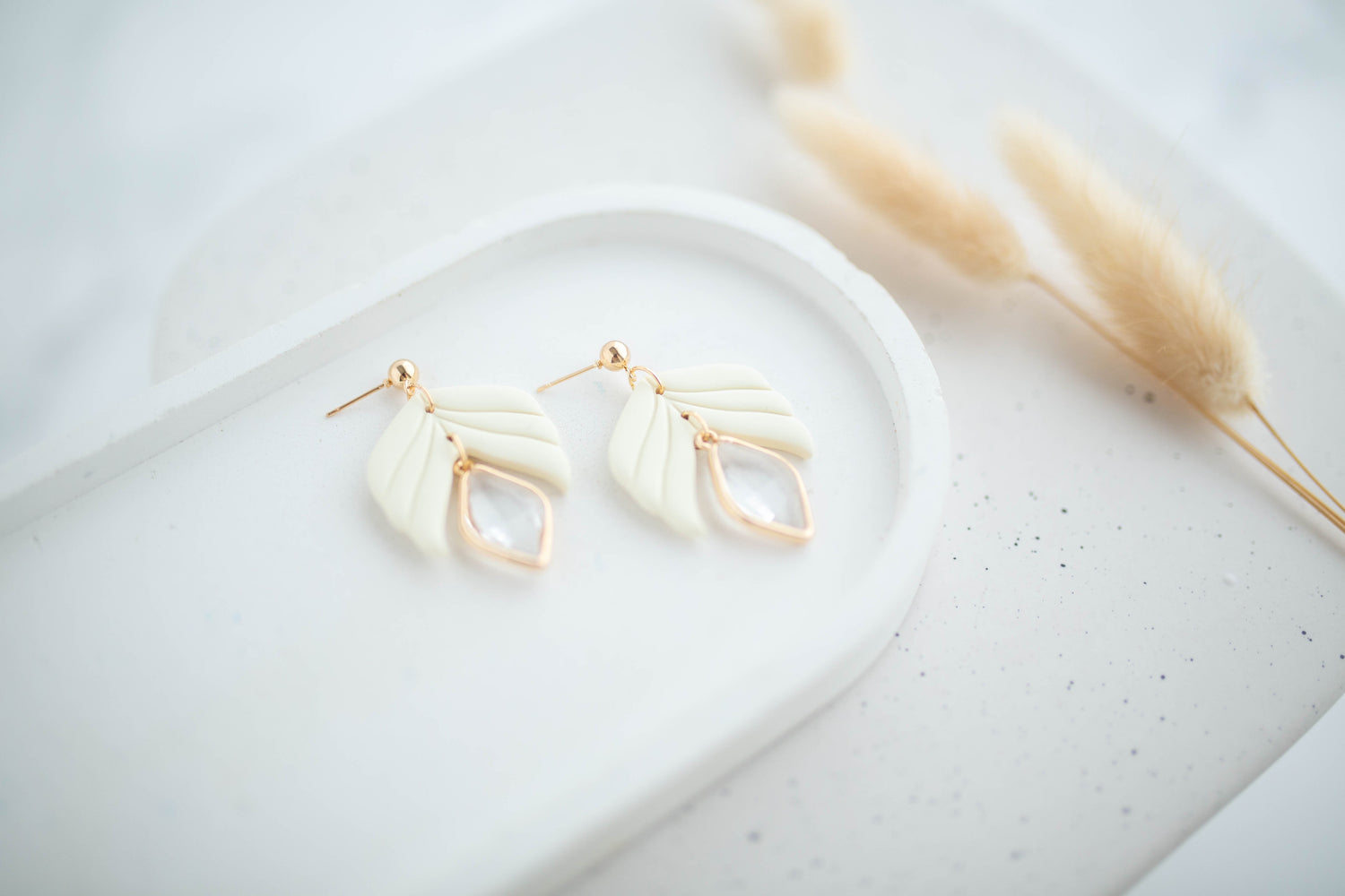 Clay Earrings | Happy Leaf Dangles | Happy Collection