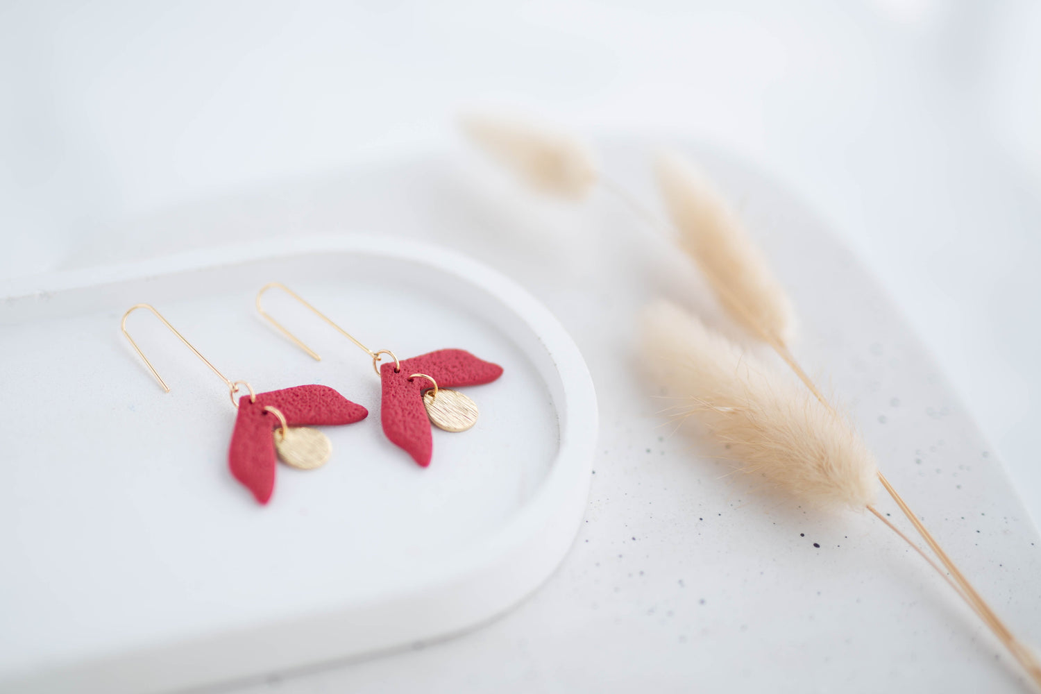 Clay Earrings | Longline Leaf Dangles | Wild Love Collection