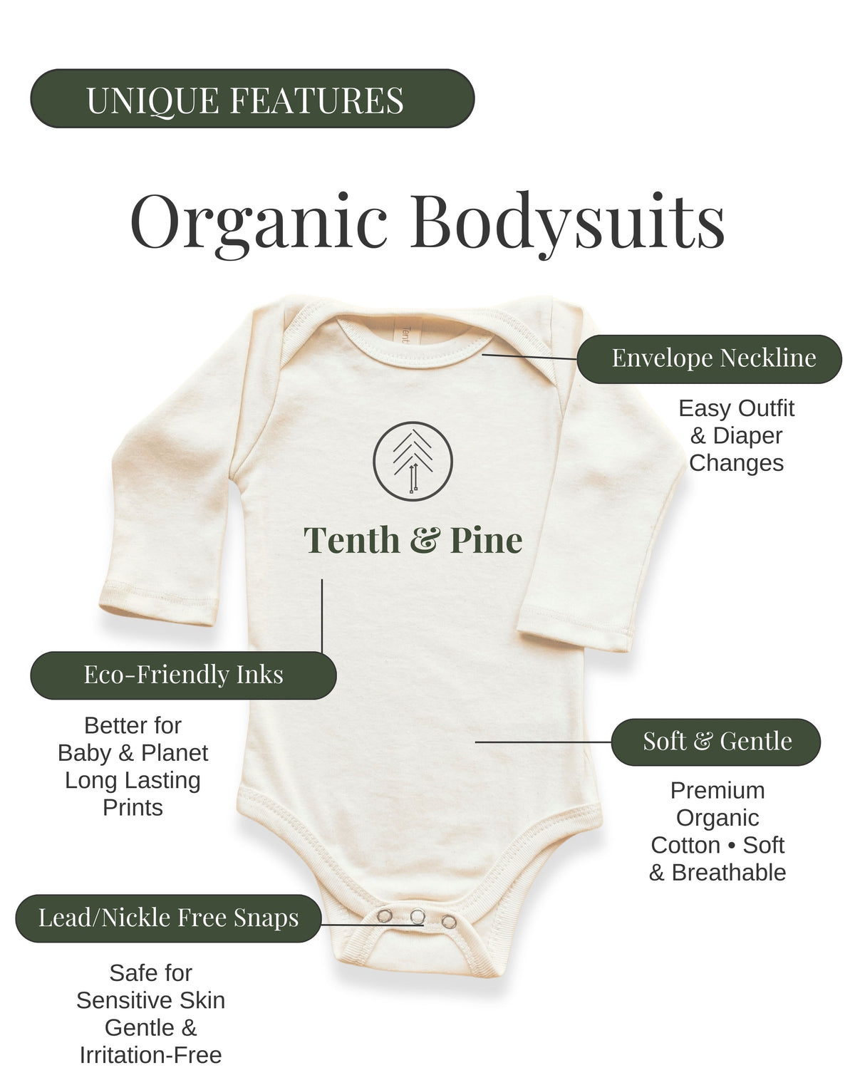 Half Birthday Organic Bodysuit Long Sleeve by Tenth & Pine, product image 4