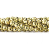 4mm Brass Fluted Round Beads 8 inch 55 beads