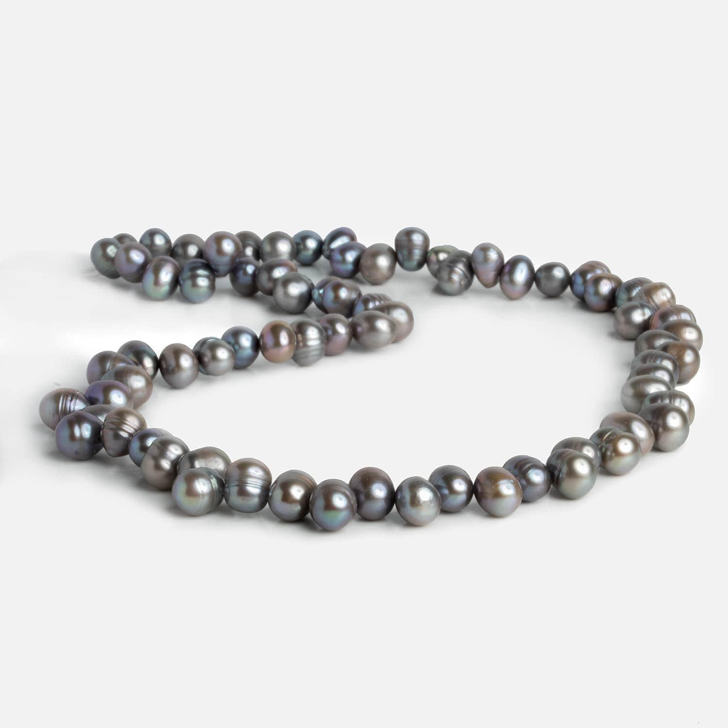 5-6mm Silver Top Drilled Baroque Freshwater Pearls, 15 inch