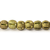 5mm Brass Stripe Stardust Rounds 8 inch 45 beads