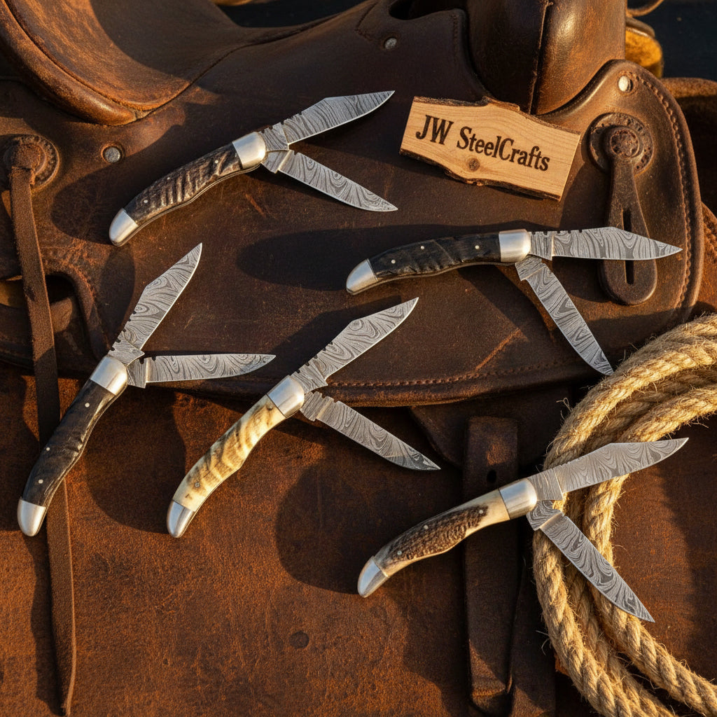 Trailfold Stag Pocket Knife Set 8
