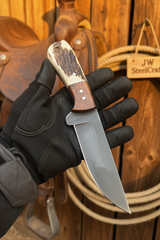 Backwoods Combo Bushcraft 10" Handmade Carbon Steel Two-Tone Handle by JW SteelCrafts