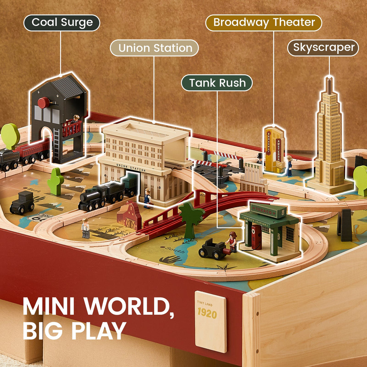 Tiny Land® 1920 Railway Adventure Train Table by Tiny Land INC, product image 3