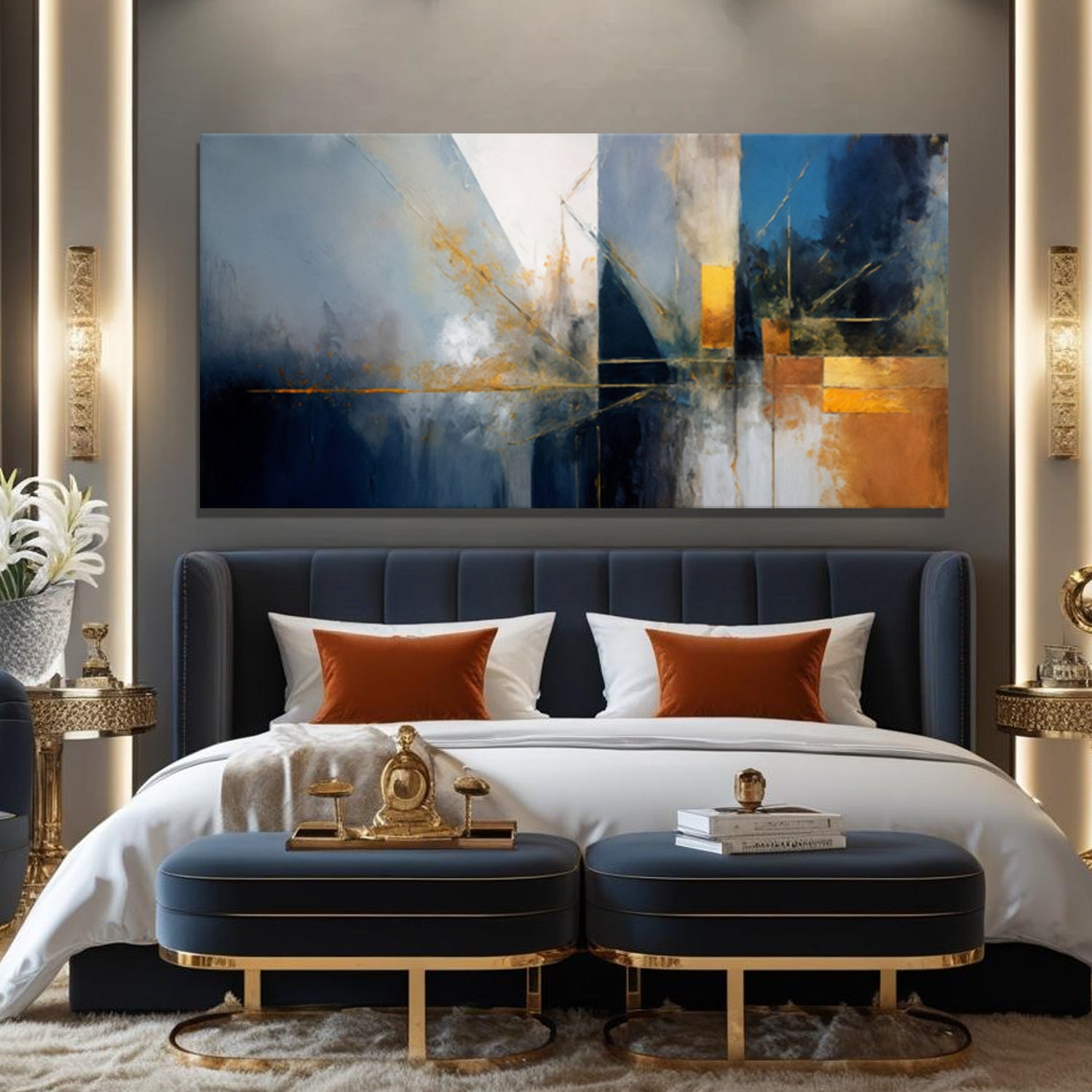Abstract Geometric Lines Wall Art III