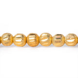 5mm 22kt Gold Plated Brass Stardust Diamond Cut Round Beads, 8 inch, 43 beads