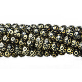 5mm Black Enamel Brass Circle Cut Rounds 8 inch 37 beads