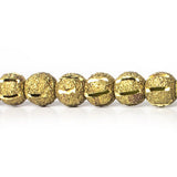 6mm Brass Stripe Stardust Rounds 8 inch 35 beads