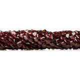 5mm Garnet Faceted Heart Beads, 14 inch
