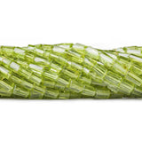 5mm Peridot Faceted Tube Beads, 14 inch