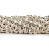 5mm Sterling Silver Plated Brass Stardust Rounds 8 inch 42 beads