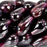 6-8mm Garnet Plain Straight Drilled Teardrop Beads, 16 inch