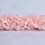 6-8mm Rose Quartz Faceted Coin Beads, 14 inch