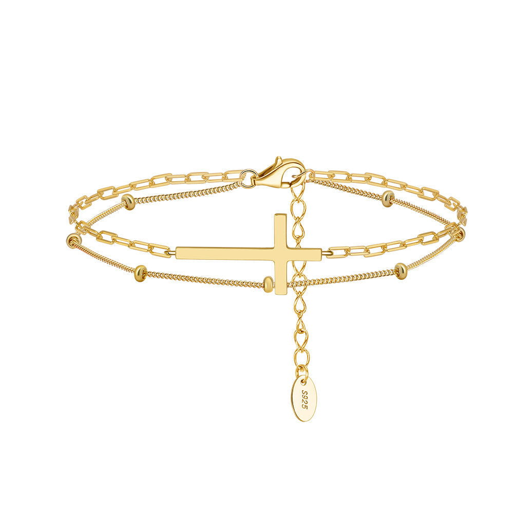 Faith Cross Layered Bracelet