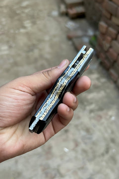 Ironclad Tanto Folder 8" Handmade High-Carbon Steel Micarta Handle by JW SteelCrafts, product image 3