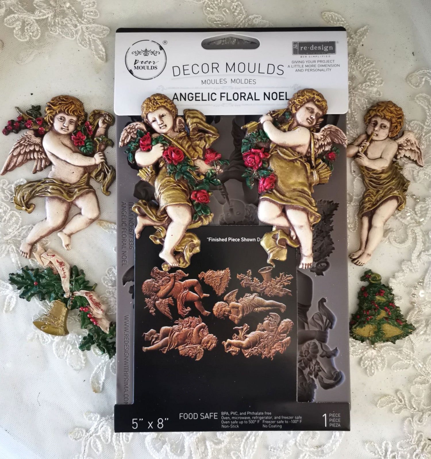 Decor Moulds® - Angelic Floral Noel - 1 pc, 5