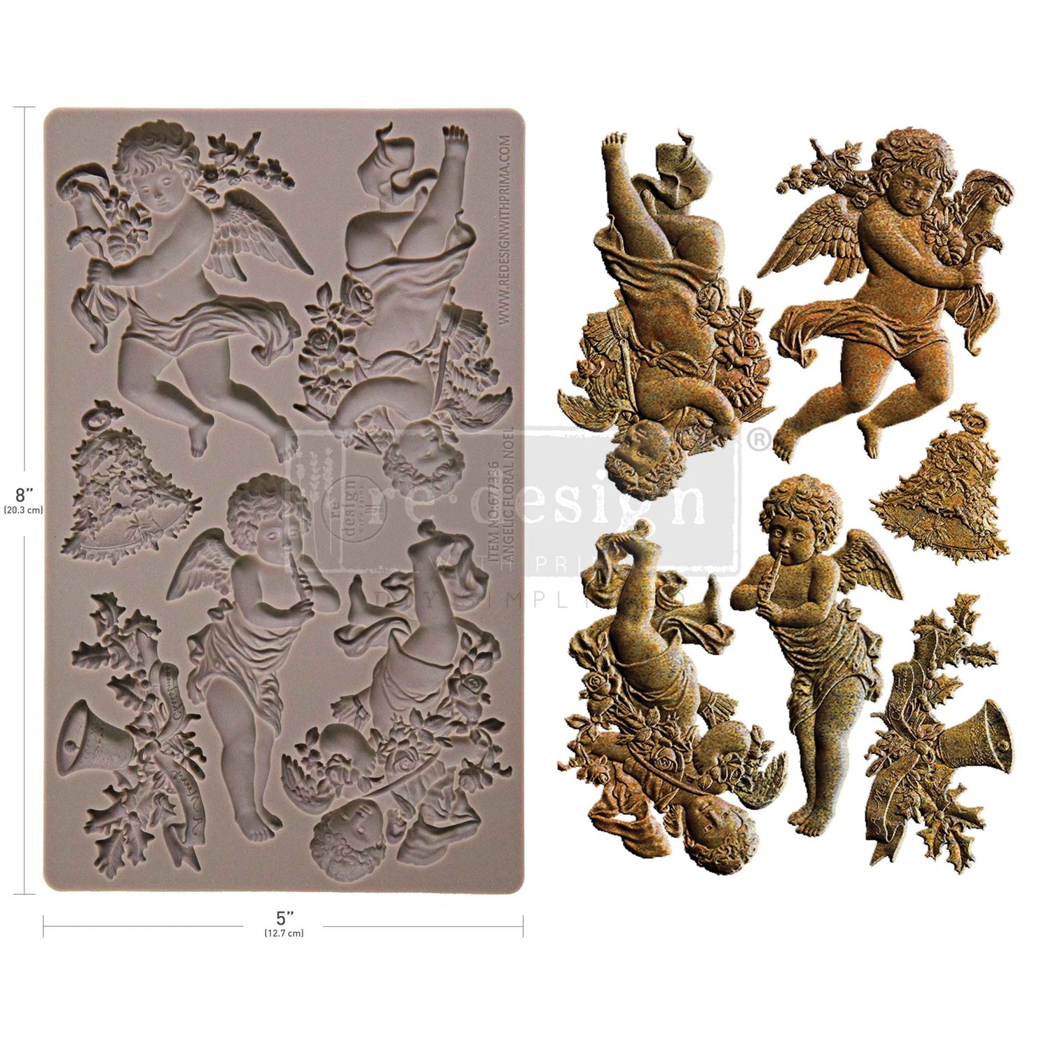 Decor Moulds® - Angelic Floral Noel - 1 pc, 5