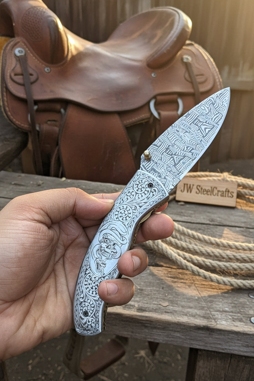 Obsidian Mosaic Folder Knife 8