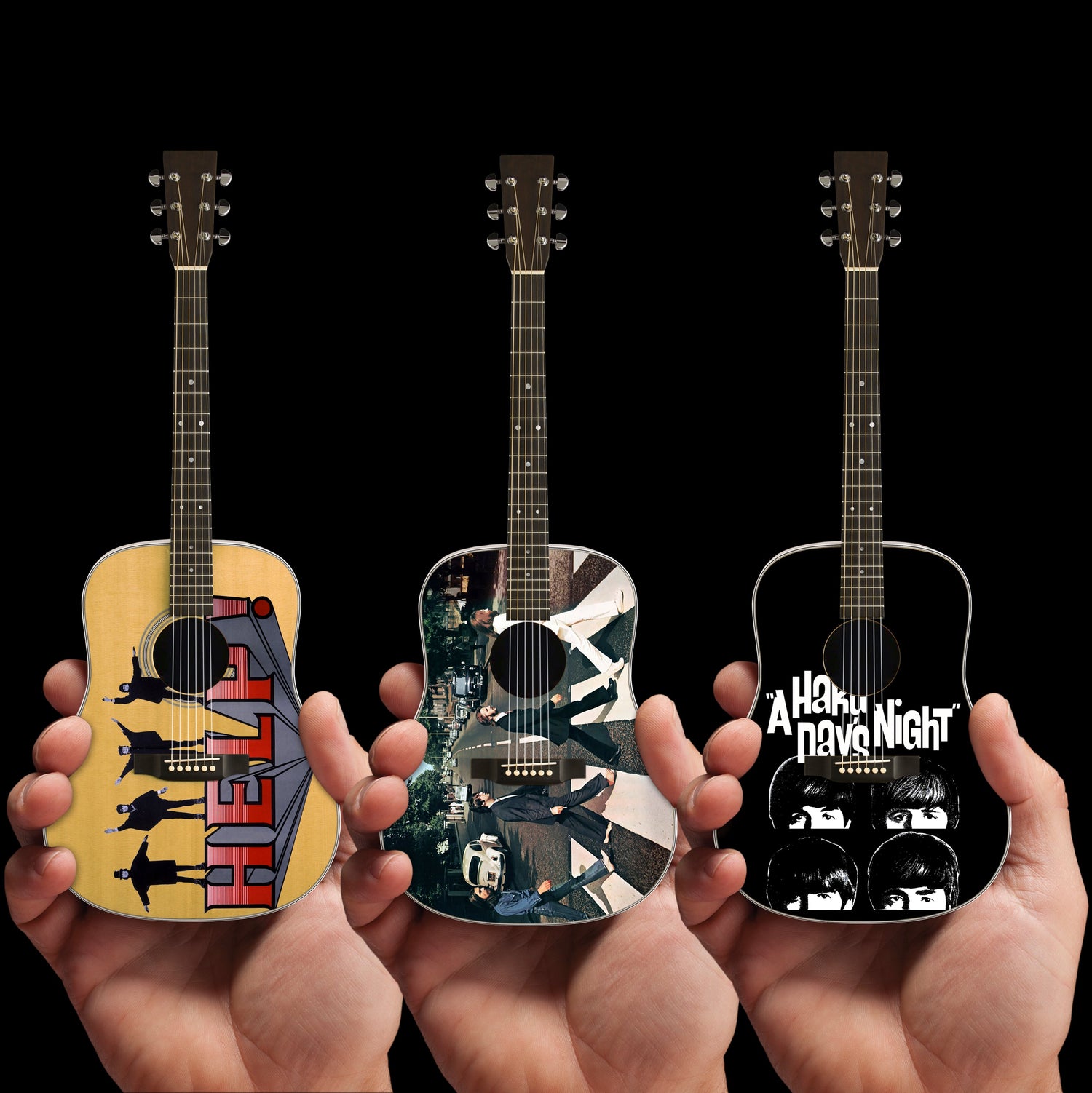 ALBUM TRIBUTES SET OF 3 - A Hard Day's Night - HELP! - Abbey Road - Radio Days Licensed Mini Acoustic